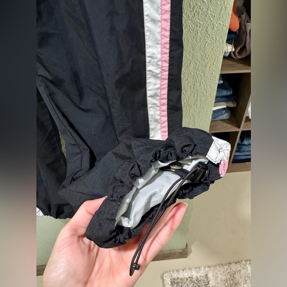 Nike Black Track Pants with Pink and White Stripes - Picture 4 of 5